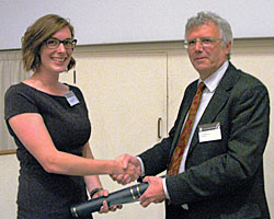 Samantha Engwell receiving the Presidents Award